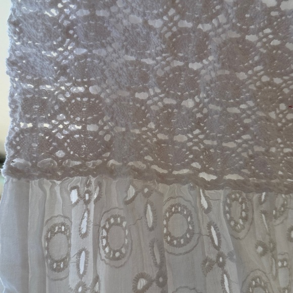 Me 2 Magic White Lace + Crochet Maxi Skirt with Elastic Drawstring Waist size L - Picture 3 of 5
